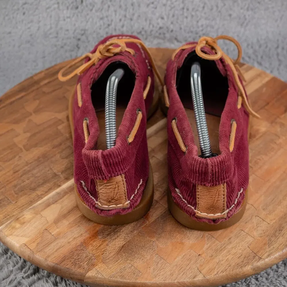 SPERRY Red Maroon Corduroy Boat Shoes‎ Mens Size 10 M